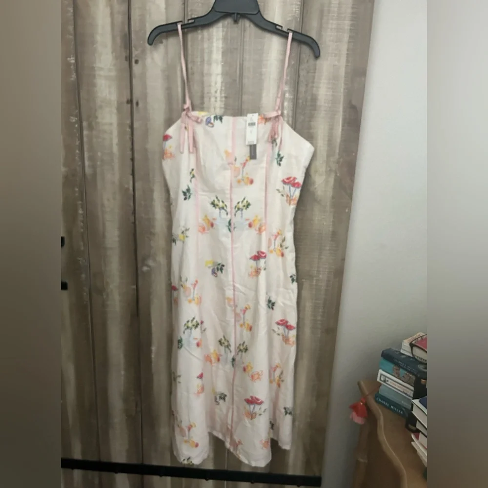 NWT Corey Lynn Calter Sleeveless Seamed
Linen Midi Dress,  L - Picture 5 of 12